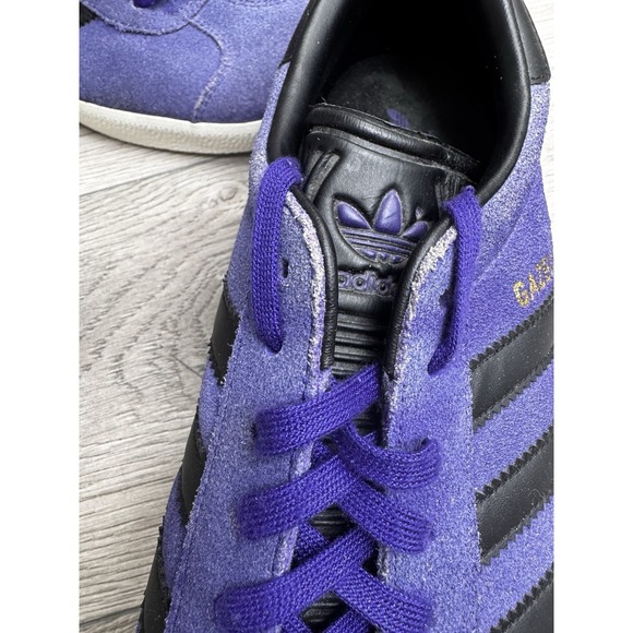 Adidas Originals Gazelle Shoes Mens Size 9.5 Purple Black Suede Sneakers BZ0034 - Picture 10 of 14